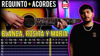 Blanca Rosita y Maria I Tito Double P I Tutorial Requinto I TABS  Acordes 🎸Guitarra I Rasgueo [upl. by Rayford]