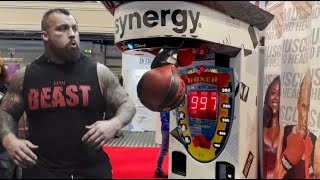 Strongman DESTROYS punch bag machine  Ft Eddie Hall [upl. by Munro]