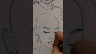 Two Color Pen Drawing inkart artprocess inktober shorts drawing sketchbook [upl. by Normalie]