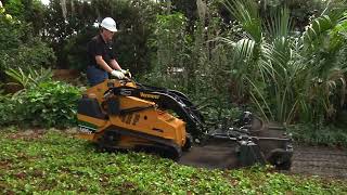 Vermeer S450TX Mini Skid Steer Loader and Harley Power Rake [upl. by Phylis591]