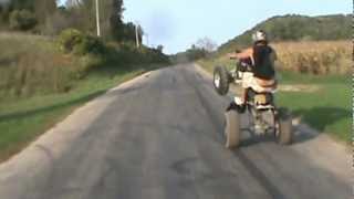 Mile Long Wheelie on 4 wheeler ATV 65 MPH [upl. by Fianna]