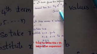 Binomial expansion rth term of an expansion trick to write rth term of an expansion binomial [upl. by Eittap]