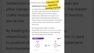 chemistry all important naming reaction class 12shortvideo chemistry [upl. by Ethbin]