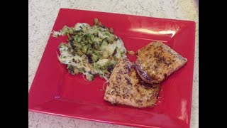 HONEYSOY GLAZED SALMON amp BROCCOLI WPARMESAN ON THE BLACKSTONE GRIDDLE [upl. by Illil324]