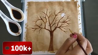 Easy coffee painting for beginner  Simple coffee Art [upl. by Aramoy808]