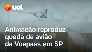 Voepass veja o momento da queda da aeronove em animação da Cenipa vídeo [upl. by Blus]