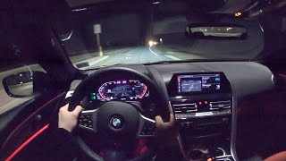 2020 BMW 840i Gran Coupe  POV Night Drive Binaural Audio [upl. by Eidur]