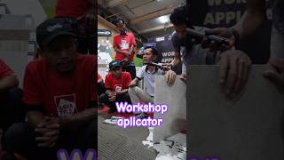 Workshop aplicatorBelajar pasang keramik education tips tukang skills ngopi [upl. by Jay]