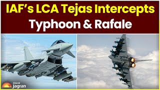 IAF’s LCA Tejas Intercepts Typhoon amp Rafale  Jagran English News Updates [upl. by Llerahs]