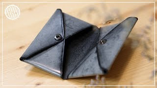 Making a nonstitched two pocket card wallet  Leathercraft DIY [upl. by Ettennal]