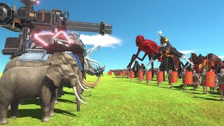 Elephant War  Elephant Team VS Titanus Red  Megalon  Animal Revolt Battle Simulator [upl. by Drarehs283]