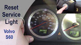 Volvo s60 t5 reset maintenance schedule light [upl. by Nedak]