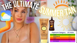 HOW TO GET the PERFECT SUMMER TAN FAST my tanning routine tips and tricks [upl. by Yenahteb]