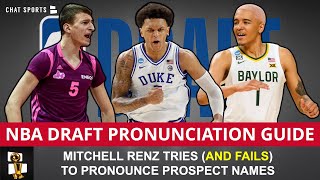 2022 NBA Draft Pronunciation Guide Mitchell Renz Tries To Read Top Prospects’ Names Ft Nikola Jovic [upl. by Ydnamron]