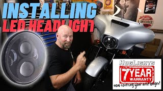 INSTALLING LED headlight  HARLEYDAVIDSON Street Glide Special HOG LIGHTS 7 inch LED [upl. by Marcelle]