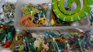 Whats in the box Small Plastic Animals 100s of Reptiles Fish Dinosaurs Bugs and more [upl. by Eirrak]