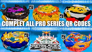 COMPLETE ALL PRO SERIES QR CODES BEYBLADE BURST APP  TOTAL BURST [upl. by Lanor]