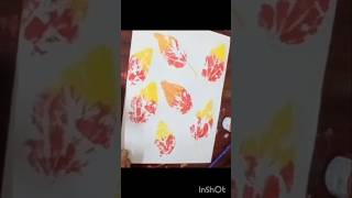 LEAF PRINTING shortsviral youtubeshorts flowers painting drawing leafarttrending viralshort [upl. by Yvel457]