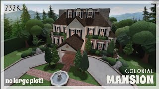 Colonial Mansion No Large Plot 232k bloxburg speedbuild [upl. by Elehcir969]