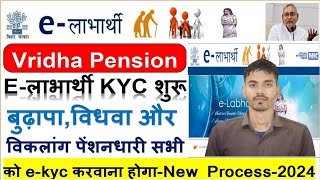 Vridha Pension kyc kaise kare 2024  Elabharthi KYC Karna Sikhe  Bihar Pension E kyc kaise kare csc [upl. by Anatnas]