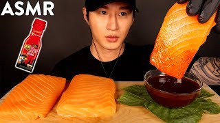 ASMR SALMON SASHIMI  NUCLEAR FIRE SAUCE MUKBANG No Talking EATING SOUNDS  Zach Choi ASMR [upl. by Ardnalahs]