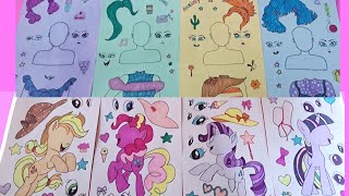 🦄paperdiy🦄 Decorate With Sticker Book My Little Pony asmr insideout2 stickerbook [upl. by Joline85]