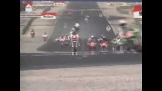 1989 WSBK Paul Ricard  3 riders crash on the warmup lap [upl. by Alliw]