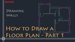 AutoCAD 2D Basics  Tutorial to draw a simple floor plan Fast and efective PART 1 [upl. by Dianne358]