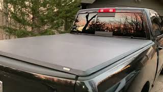 Gator SFX TriFold Tonneau Bed Cover Install and Review on Ram 2500 Cummins  No Leaks [upl. by Ahoufe]