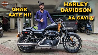 Finally ghar aate hi HARLEY DAVIDSON IRON 883 bhi leli Khatarnak Sound krti hai ye to MxK [upl. by Erreid]