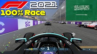 F1 2021  100 Race Jeddah Saudi Arabia in Hamiltons Mercedes  PS5 [upl. by Ynos520]