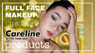 FULL FACE MAKEUP USING CARELINE PRODUCTS  ENGLISH ONLY CHALLENGE [upl. by Bertilla]