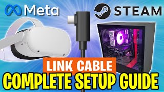 HOW TO PLAY STEAM VR GAMES ON META QUEST 2 or 3  Link Cable Setup Guide 2023 [upl. by Adnic149]