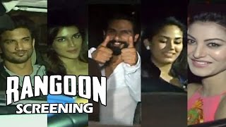 Rangoon Movie Screening  Shahid Kapoor Kriti Sanon Jacqueline Mira Rajput Sushant Rajput [upl. by Linders]