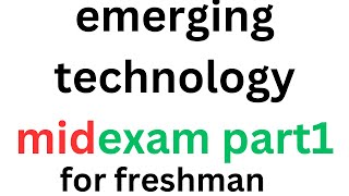 emerging technology mid exam part one best questions and answers [upl. by Innob422]