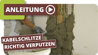 Kabelschlitze und Versorgungskanäle vom Elektriker richtig verputzen [upl. by Dorcus]