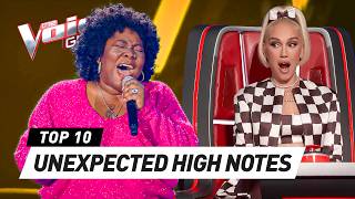 INSANELY HIGH NOTES that SHOCK the Coaches on The Voice [upl. by Occir]