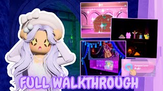 FULL WALKTHROUGH OF DUNGEON IN ROYALE HIGH  quests chests keys potions books and more [upl. by Sandy489]