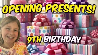 9th Birthday Surprise Unwrapping Amazing Presents  Fun Birthday Gift Reveal [upl. by Goldshell]