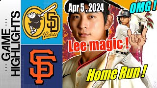 San Diego Padres vs San Francisco Giants Highlights TODAY  JH Lee 2Run Home Run BLAST [upl. by Whitelaw476]