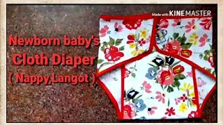 How to make Nappy Langot Cloth Diaper for Newborn baby easily at home  HINDI [upl. by Lertnom945]