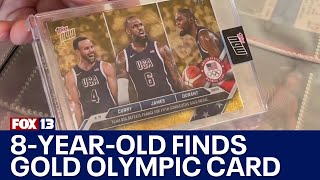 8yearold finds rare Olympic trading card  FOX 13 Seattle [upl. by Kerk]