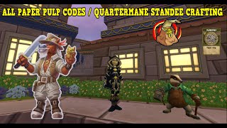 Wizard101  ALL PAPER PULP CODES  STALLION QUARTERMANE CRAFTING [upl. by Leak513]