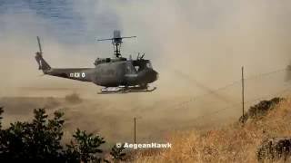 Hellenic Army Aviation UH1H Huey landing [upl. by Nanaek]