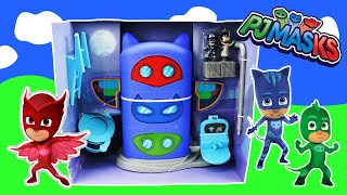 PJ Masks Toys for Kids  Headquarters playset opening fun with Catboy [upl. by Llenram]