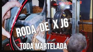 veja Como recuperar uma roda de moto que foi martelada  recuperação roda traseira xj6 [upl. by Myles]