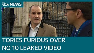 MPs anger as Downing Street staff seen in leaked video joking about Christmas party  ITV News [upl. by Ariik]