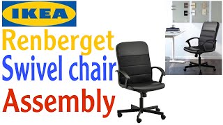 IKEA RENBERGET Swivel chair Bomstad black Assembly [upl. by Xenophon]