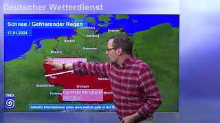 15012024 Unwetterinformation  Deutscher Wetterdienst DWD [upl. by Hanny923]