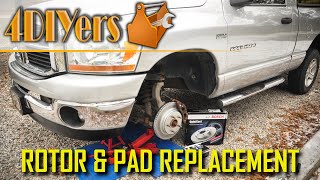 How to 0608 Dodge Ram 1500 Front Brake Replacement [upl. by Narahs846]